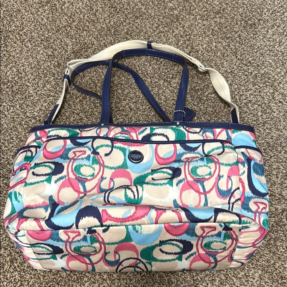 Colorful Patterned Coach Baby Bag